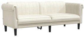 3 pcs conjunto de sofás veludo cor creme