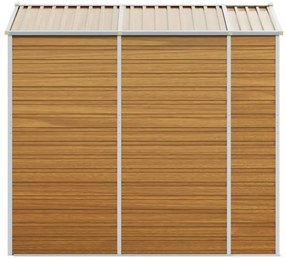 Abrigo de jardim 191x215x198 cm aço galvanizado castanho-claro