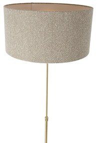 Candeeiro de pé ajustável dourado com abajur Boucle bege 50 cm - Parte Design