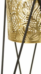 CONJUNTO DE 2 PORTA-VASOS DRAK DOURADO E PRETO 21X20X46-18X18X32 CM (PLANTAS NÃO INCLUIDAS)