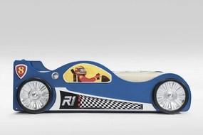 Cama para criança, Carro de Corrida Monza Pequena Com Luzes LED, Oferta colchão e estrado 171x97x49 cm Azul