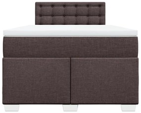 Cama com molas/colchão 120x200 cm tecido castanho-escuro