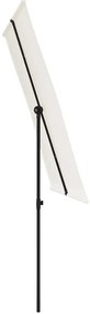 Guarda-sol de jardim c/ poste de alumínio 2x1,5 m branco areia