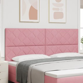 Cabeceira Design de Diamantes Rosa 200 cm Veludo