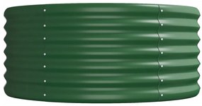 Canteiro elevado jardim 620x80x36 cm aço revestido a pó verde