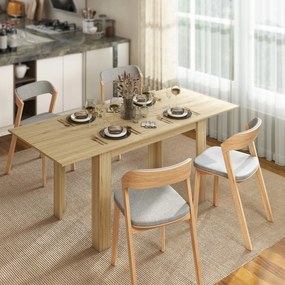 Mesa de jantar extensível, mesa de cozinha (CADEIRAS NÃO INCLUIDAS) retangular, para 6-8 pessoas, 140-180 x 80 cm, efeito de madeira natural