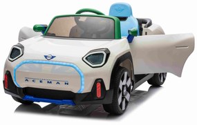 Carro elétrico para Crianças 12V Mini Concept Aceman 4x4, rodas borracha, couro ecológico Branco