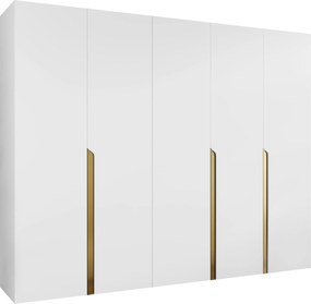 Roupeiro Hartford 582, Branco, Dourado, 202x250x52cm, 173 kg, Portas para roupeiro: Com dobradiças