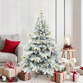 vidaXL Árvore de Natal Artificial com 150 LEDs Branco 150 cm PE e PVC