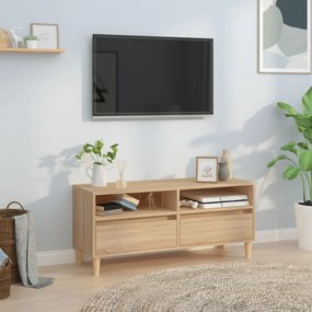 vidaXL Móvel p/ TV 100x34,5x44,5 cm derivados madeira carvalho sonoma
