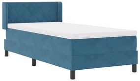 Cama Box com Colchão vidaXL Azul Escuro 90x190 cm Veludo