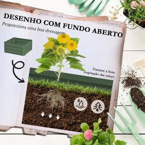 Floreira Grande com Treliça 61x61x140 cm  e Base Aberta para Plantas Trepadoras Verde