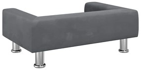 Cama para cães 70x45x26,5 cm veludo cinzento-escuro