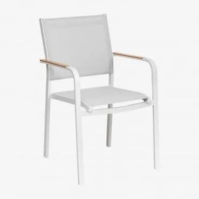 Cadeira de jardim empilhável de alumínio Archer Gardénia Branco - Sklum