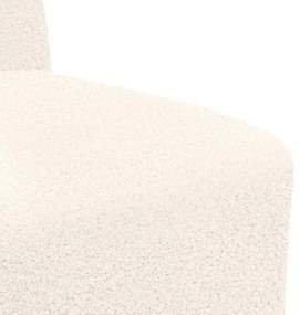 Poltrona sem braços 55 cm tecido encaracolado tipo lã creme