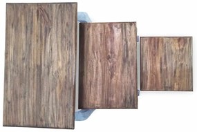 Conjunto de mesas de encastrar 3 pcs madeira de mogno maciça