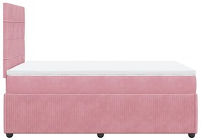 Cama boxspring com colchão 120x190 cm veludo rosa