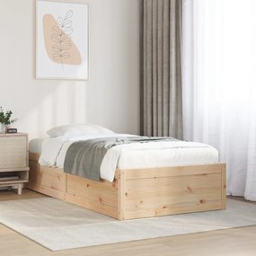 vidaXL Cama sem colchão 90x190 cm madeira de pinho maciça