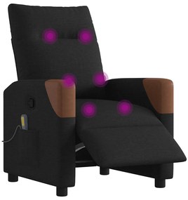 Poltrona reclinável de massagens elétrica tecido preto