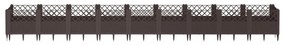 Vaso/floreira jardim c/ estacas 363,5x43,5x43,5 cm PP castanho