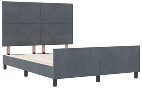 Cama de Veludo Cinza Escuro vidaXL 140x190 cm