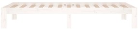Estrutura de cama solteiro 90x190 cm madeira maciça branco