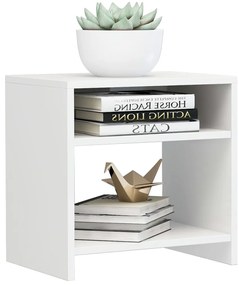 Mesa de cabeceira derivados de madeira branco brilhante