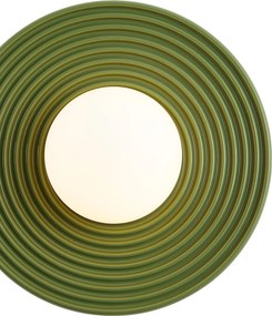 Plafon Retrô Verde com Vidro Opalino - Lila