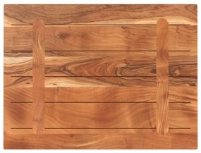 Tampo de mesa retangular 70x60x3,8 cm madeira de acácia maciça