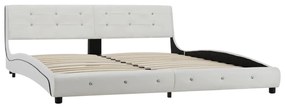Estrutura de cama em couro artificial 180x200 cm branco