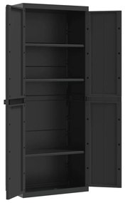 Móvel de arrumação para exterior 65x37x165 PP preto