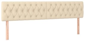 Cama boxspring com colchão 120x190 cm tecido cor creme