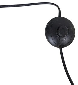 Candeeiro de arco em latão com mármore e abajur em tecido cinzento 45 cm - XXL Moderno