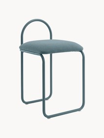 Cadeira de jantar em metal com assento em bouclé Angui