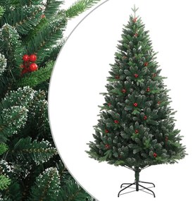 Árvore de Natal artificial articulada c/ bagas vermelhas 150 cm