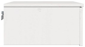 Mesa de Cabeceira Montada na Parede com gaveta 2 pcs Branco