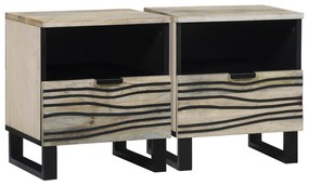 vidaXL Mesas de cabeceira 2 pcs Branco e preto 40 x 33 x 46 cm