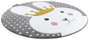 Tapete PETIT BUNNY COELHINHO COELHO redondo cinzento