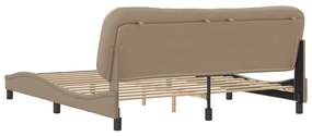 Estrutura cama cabeceira 180x200 cm couro artificial cappuccino