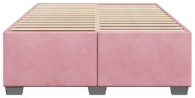 Estrutura de cama 140x200 cm veludo rosa