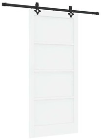 Porta Deslizante vidaXL com Conjunto de Ferragens Branco 93x202 cm Mad