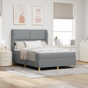 Cama Box com Colchão vidaXL Cinza Claro 160x200 cm Tecido