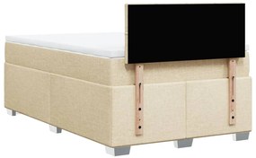 Cama boxspring com colchão 120x190 cm tecido cor creme