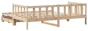 Sofá-cama com gavetão e gavetas sem colchão 90x190 cm