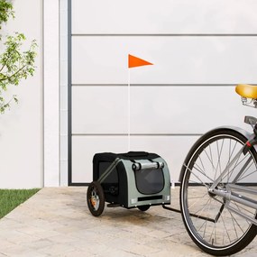 vidaXL Reboque de bicicleta p/ animais tecido oxford/ferro cinza/preto