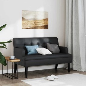 Banco com encosto 112x65,5x75 cm couro artificial preto