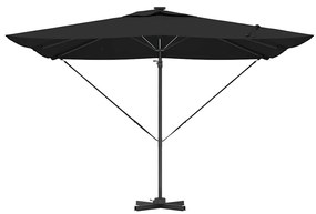 Guarda-Sol Cantilever Roma com LEDs - Preto, 286 x 285 x 270 cm, Alumí