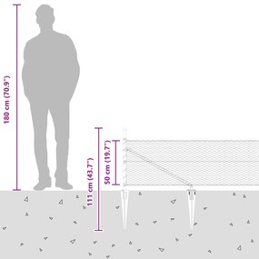 Cerca Hexagonal vidaXL Cinza 0.5x100 m Aço