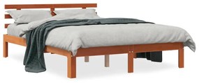 VidaXL Cama sem colchão 140x190 cm pinho maciço castanho-mel