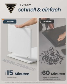 Aparador 39 x 100 x 71 cm com iluminação Tecnologia Toolless branco